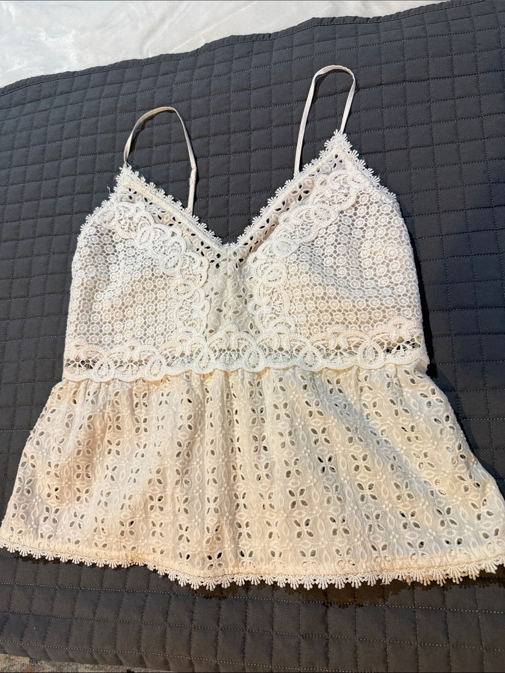 Abercrombie & Finch Eyelet V-Neck Cami Top